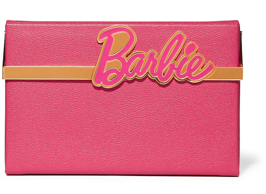 CHARLOTTE OLYMPIA + Barbie® Vanina textured-leather box clutch
