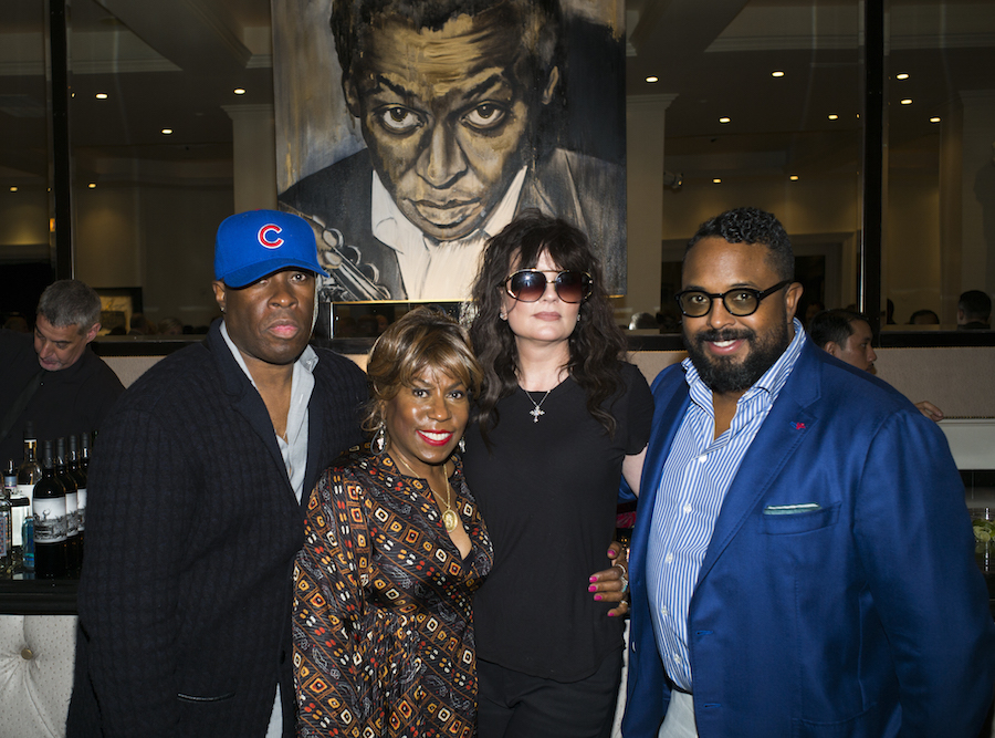 SEPTEMBER 21: Vince Wilburn Jr., Cheryl Davis, Francine Turk and Erin Davis attend the opening of Next Level Badass in Chicago, Illinois. (Photo by Robert Hoffman/Getty Images) *** Local Caption *** Vince Wilburn Jr.;Cheryl Davis;Francine Turk;Erin Davis