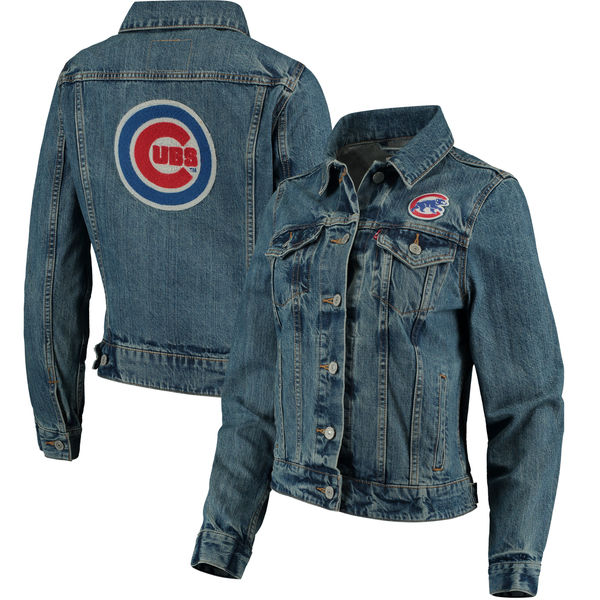 Levis Chicago Cubs Womens Denim Trucker Jacket
