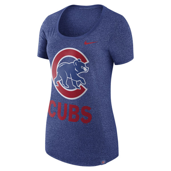 Womens Chicago Cubs Nike Heathered Royal Marled