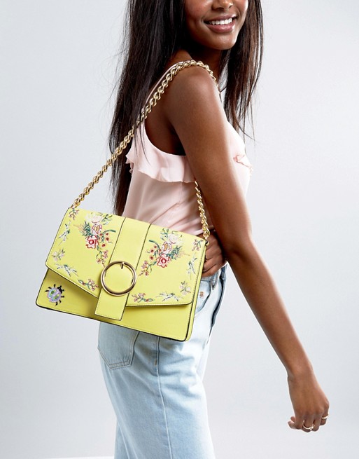 ASOS HERO Floral Embroidered Shoulder Bag