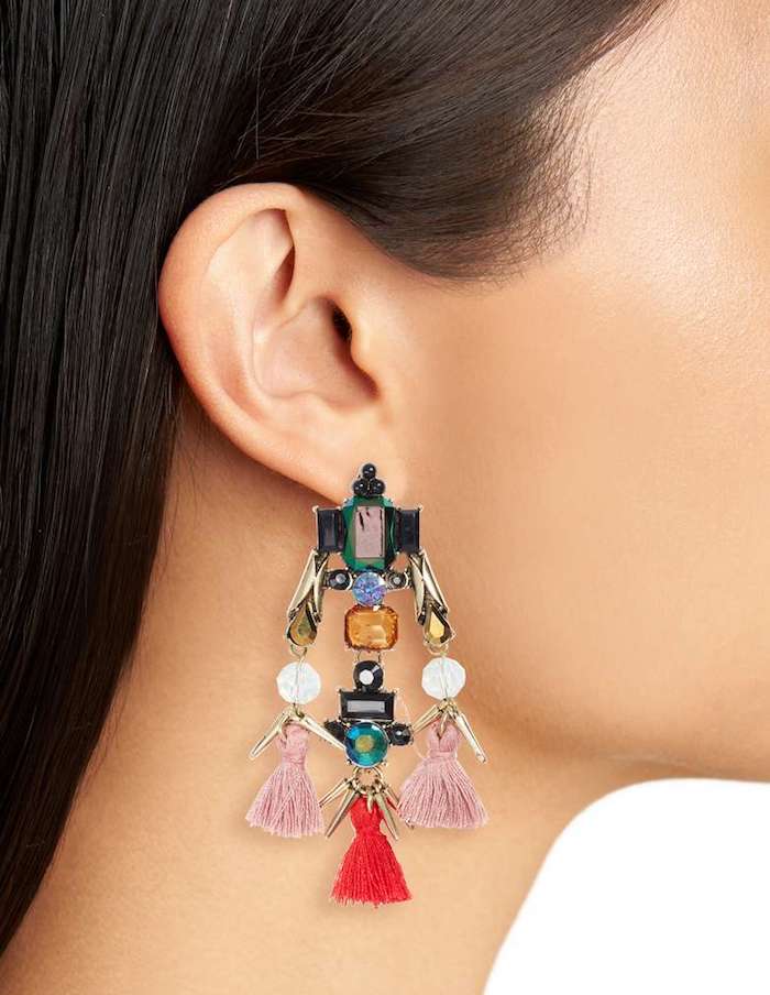 Tassel & Crystal Chandelier Earrings SOLE SOCIETY