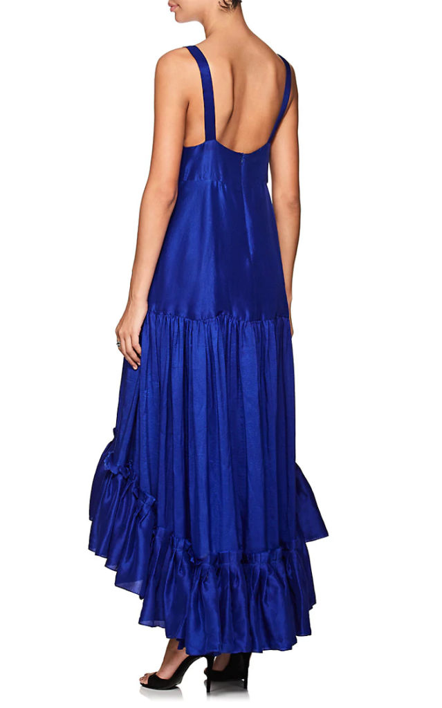 AZEEZA Griffon Silk Tiered Dress_back_side view