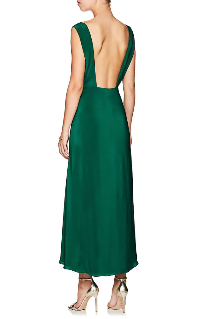 AZEEZA Saunder Silk Crepe De Chine Gown_back view