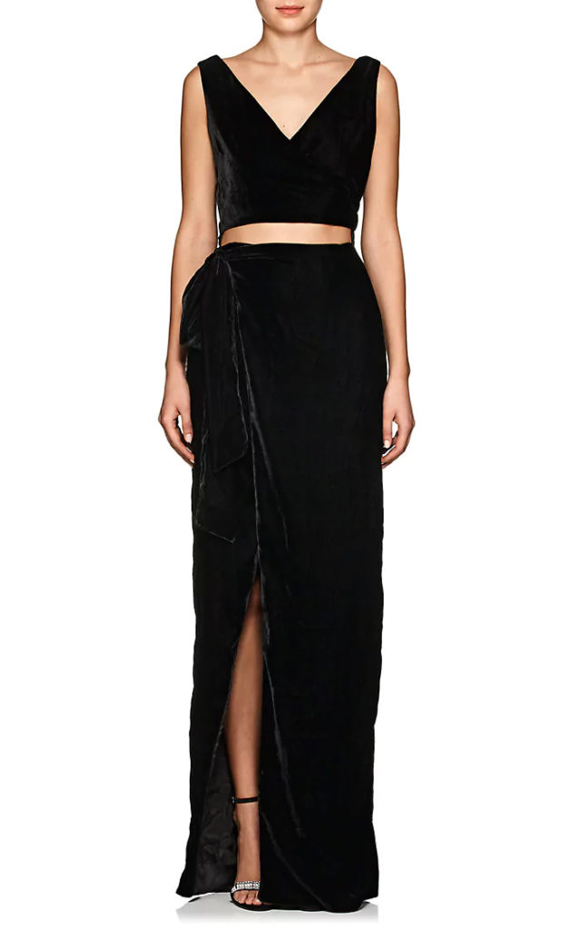 AZEEZA Velvet Wrap Gown_front view view