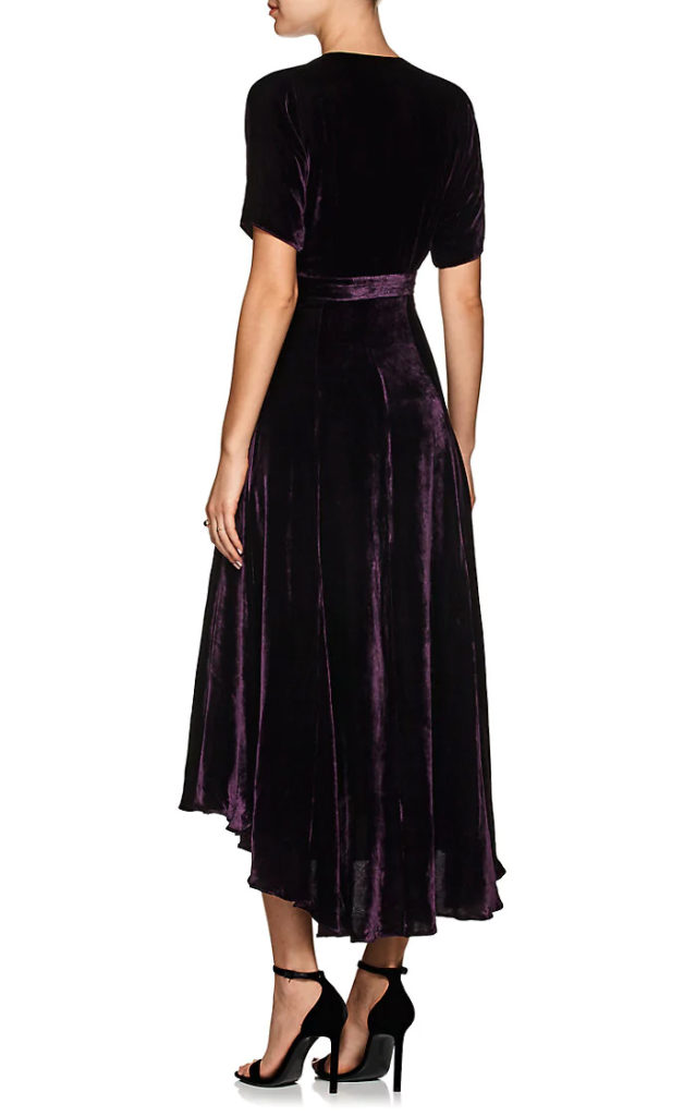AZEEZA Wagner Velvet Wrap Dress_back view