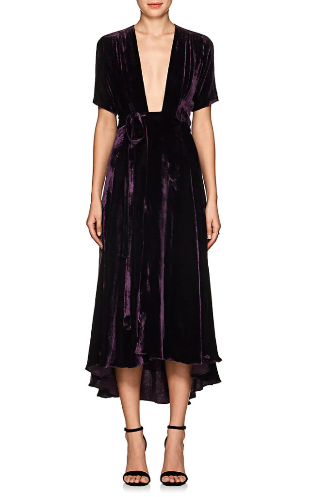 AZEEZA Wagner Velvet Wrap Dress_front view