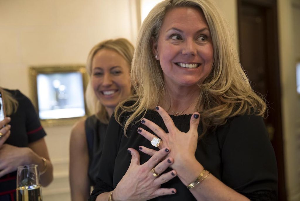 Kim Shortsle (behind) Lake Forest; Kate Mursau, Lake Forest (with ring)