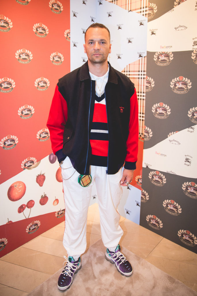 Julien Boudet wearing Burberry at Burberry x Elle event in Chicago