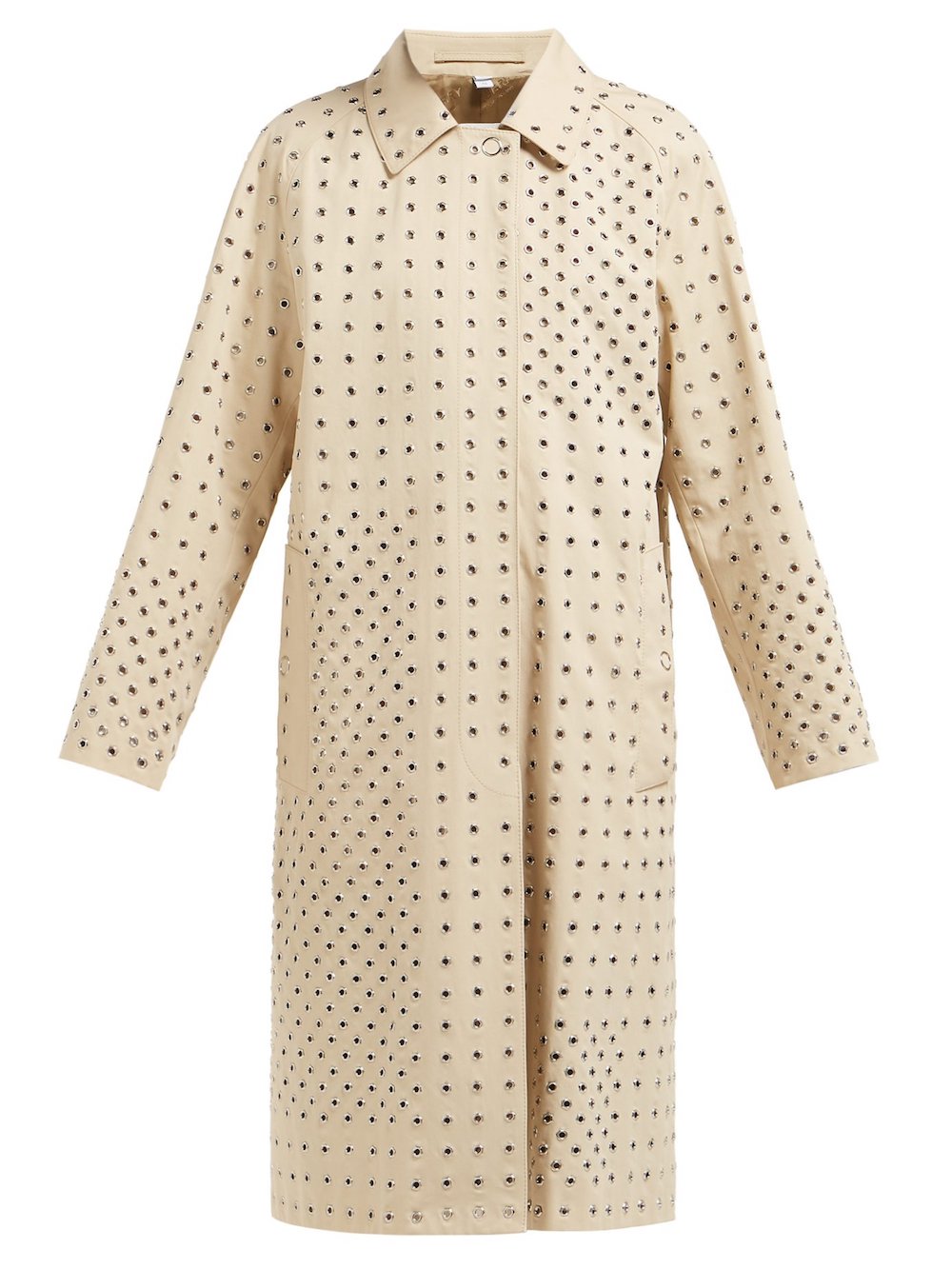 BURBERRY Eyelet-embellished cotton-gabardine overcoat