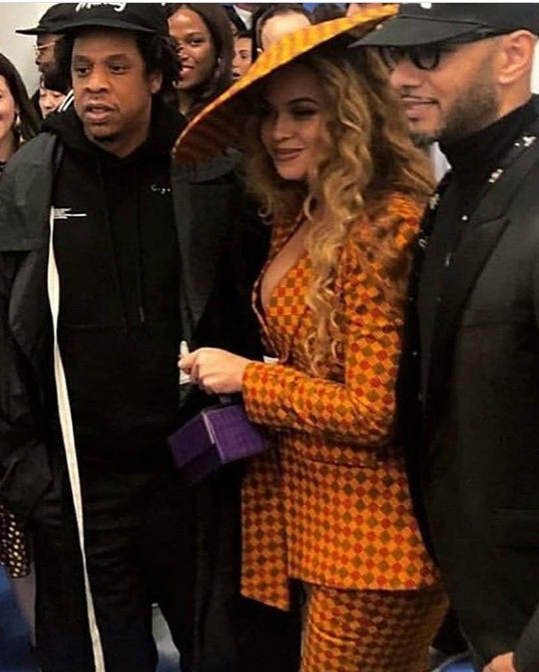 beyonce ena gancio suit full look_art show UTA jay z swizz beatz