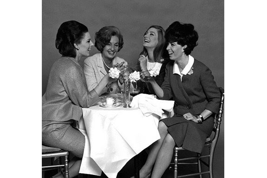 ladies laughing eating lunch