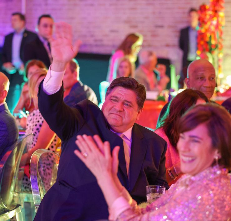 Governor JB Pritzker and MCA Director Madeleine Grynsztejn MCA Art Edge gala 2022 Nick Cave Jack Cave: The Color Is and Nick Cave: Forothermore