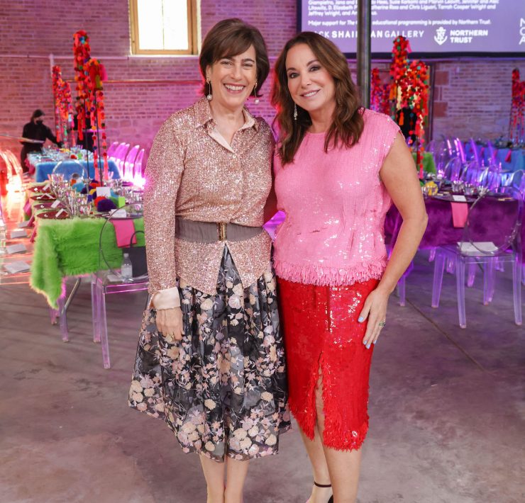 MCA Pritzker Director Madeleine Grynsztejn and MCA Board Chair Cari Sacks-MCA Art Edge gala 2022 Nick Cave Jack Cave: The Color Is and Nick Cave: Forothermore