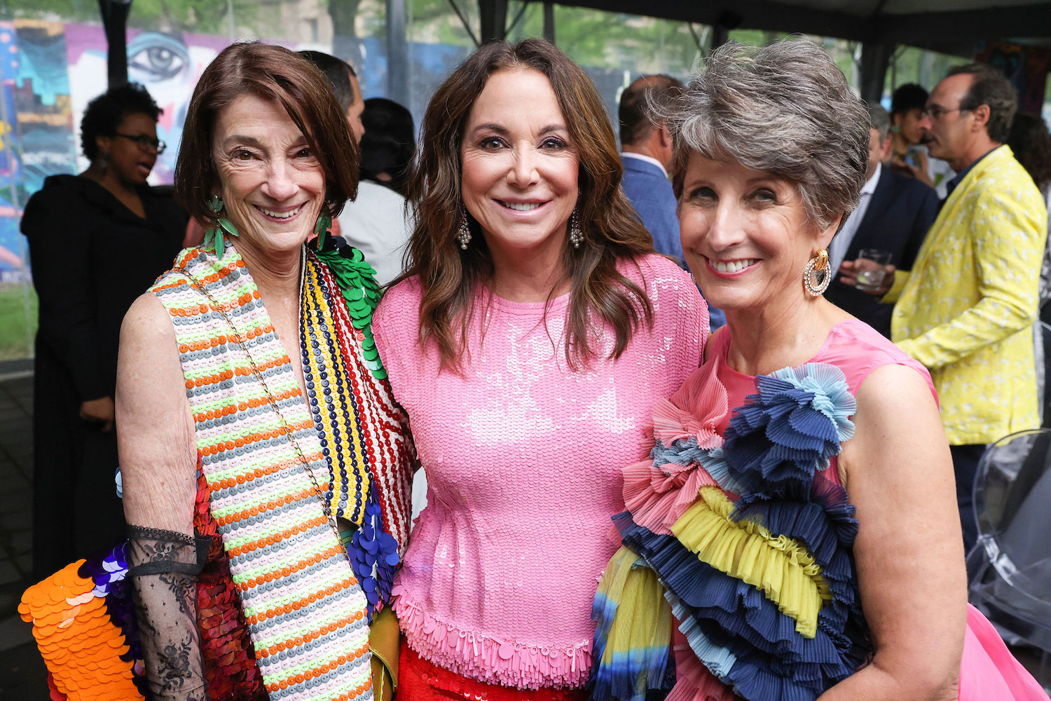 MCA Trustee Anne Kaplan, MCA Board Chair Cari Sacks, MCA Trustee Dia Weil-MCA Art Edge gala 2022 Nick Cave Jack Cave: The Color Is and Nick Cave: Forothermore