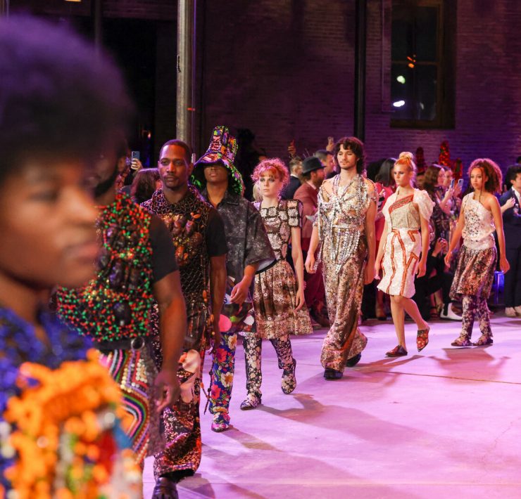 Nick Cave and Jack Cave the color is world-premiere performance of 80-piece performative fashion experience-MCA Art Edge gala 2022 Nick Cave Jack Cave: The Color Is and Nick Cave: Forothermore