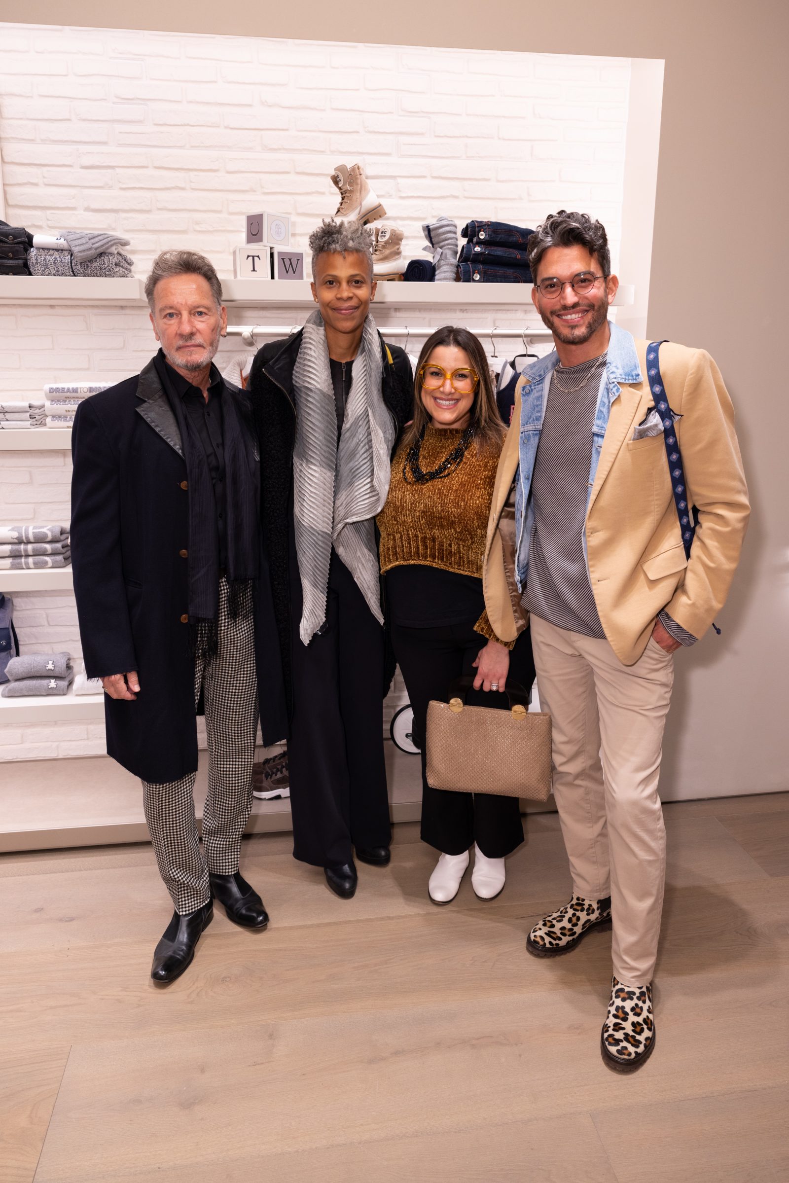 alt-Sandro Miller, Claude-Aline Miller, Kelly LaBanco, David Sanchez-Brunello Cucinelli celebrate the one year anniversary of the Chicago boutique