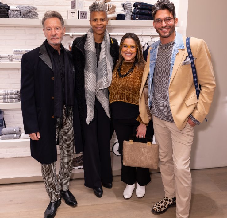 alt-Sandro Miller, Claude-Aline Miller, Kelly LaBanco, David Sanchez-Brunello Cucinelli celebrate the one year anniversary of the Chicago boutique