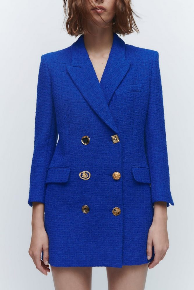 Zara Textured Blazer Dress-20 Blazer Dresses To Shop For Fall