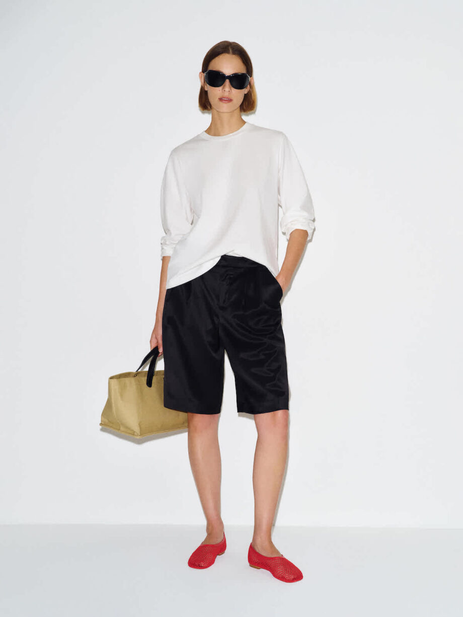 image of a white reformation oversized shirt for the article whats in our editors shopping cart
